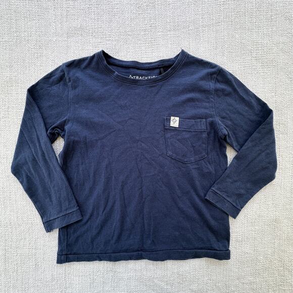 Atracktion by Alba of Denmark Navy Blue Long Sleeve Pocket Tee VGUC 4T - Picture 1 of 3